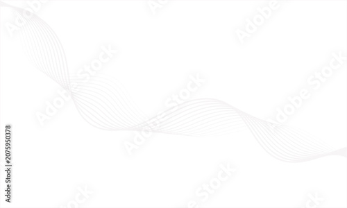 Minimal Abstract Gray Wave Lines Background With Flowing Ribbon and DNA-Like Strands.

