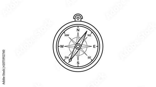 Принти на полотні Detailed illustration of a compass.