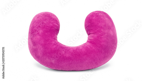 Pink rubbery letter c shape isolated