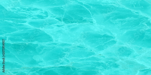 Schilderij op canvas Turquoise marble texture background with white veins and smooth surface for desi