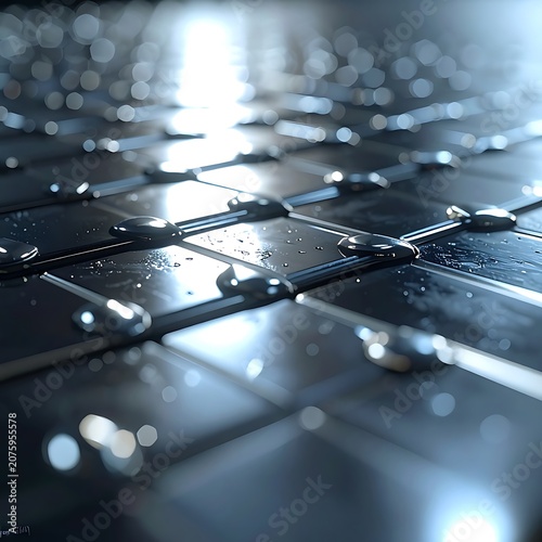 Close-up of solar panel surface.