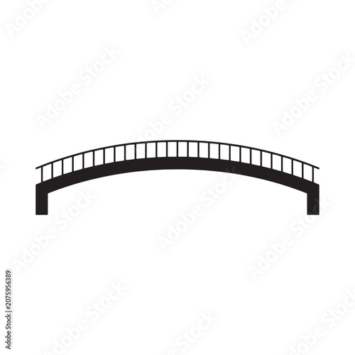 Arched bridge silhouette on a white background simple graphic design