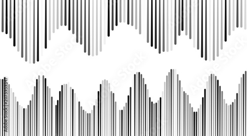 Cuadro en lienzo Black and white market analytics bar chart template