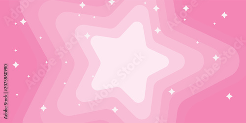 Beautiful background pink stars with sparkles. Vector illustration