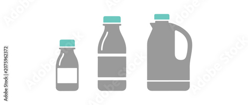 фотографія A set of throwaway milk bottles