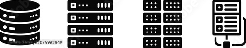 Canvastavla Server connection network icon set