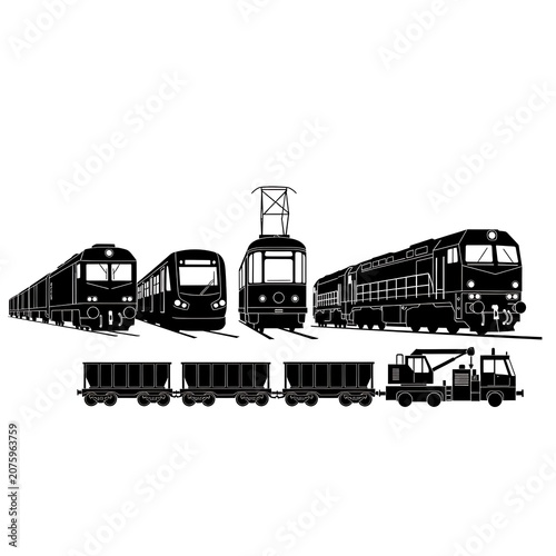 Modern electric train set with multiple carriages.