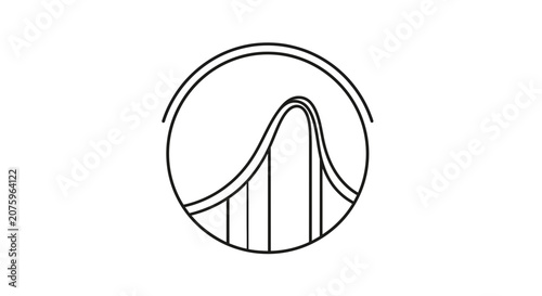 bridge icon, suspension bridge logo