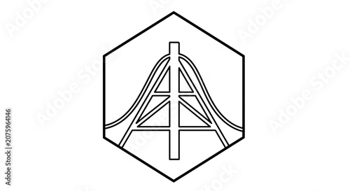 bridge logo, hexagonal icon