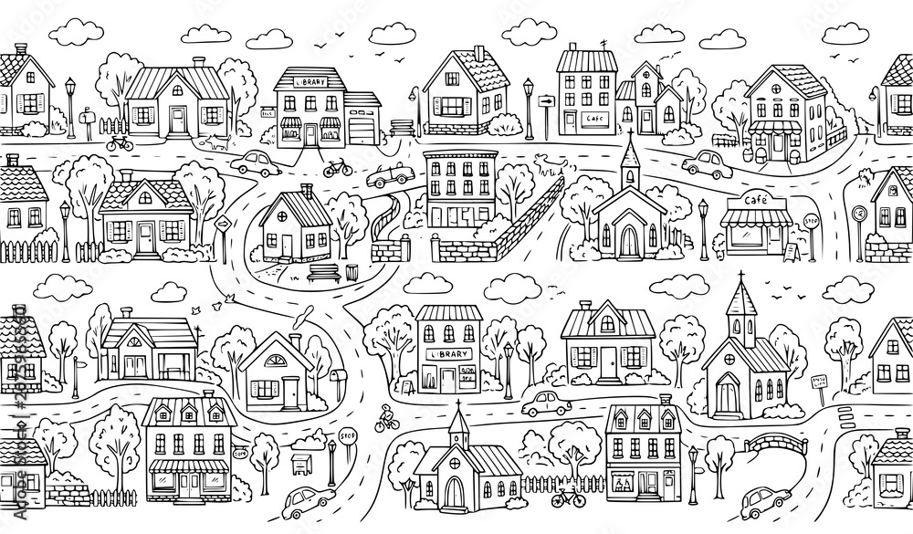 Obraz premium seamless pattern with houses