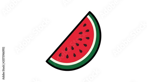 Red strawberry slice on green leaf background.