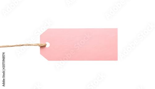 blank price tag with string, blank price tag isolated