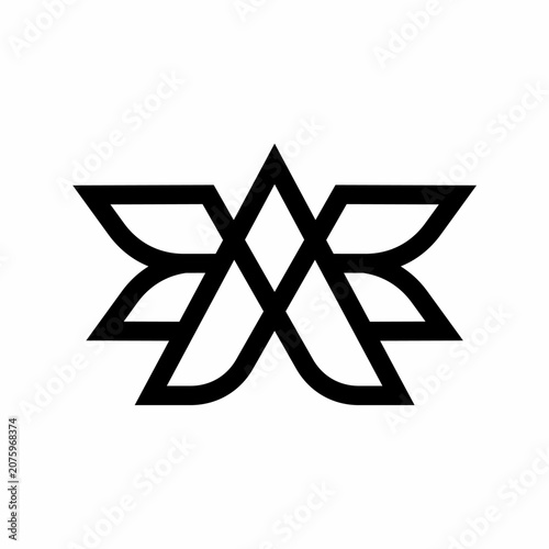 Letter a wings feather icon logo symbol vector