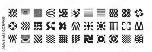 Foto Abstract geometric logo elements and modern vector shapes for branding and graphic design projects