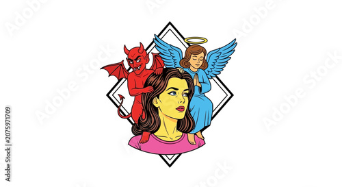 Angel Devil Choice Dilemma - Woman's Decision