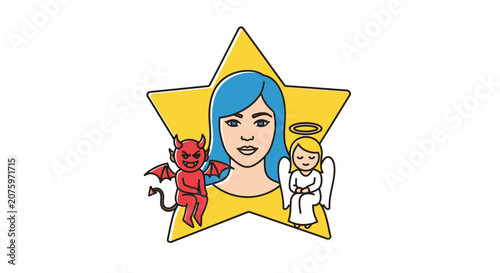Angel Devil Choice Woman Star Concept