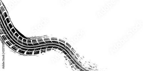 Schilderij op canvas Tire track