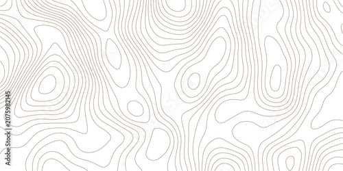 Topographic map contour lines on white background for design and illustration