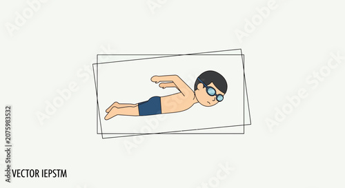 boy swimming freestyle in water