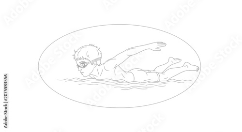 boy swimming freestyle stroke