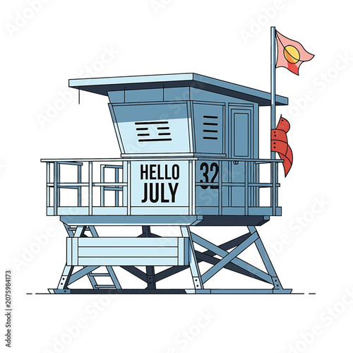 Schilderij op canvas Lifeguard Station Tower Beach Rescue.