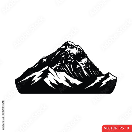 Foto Mountain Peak Landscape Silhouette Graphic.