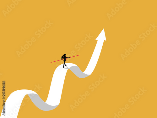 Photos Businesswomen remain stable amidst the volatility of the chart.