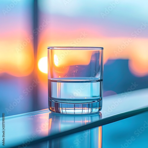 Glass of water on a balcony.