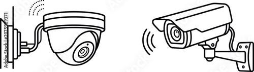 Obraz na plátně Wireless outdoor dome cctv camera and video security surveillance monitoring sys