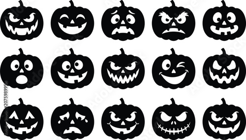 Φωτογραφία Black and white of skulls with different expressions and accessories
