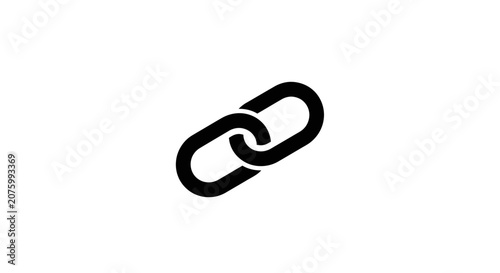 Bold black interlocking chain links symbol