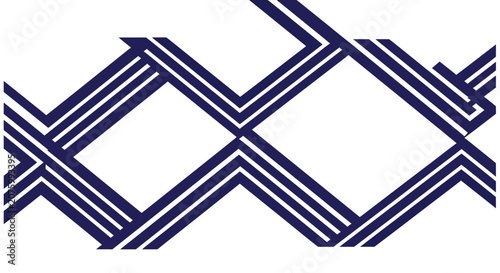 Blue geometric interlocking line pattern