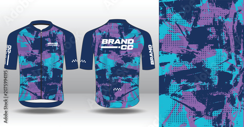 Modern Cycling Jersey Design Template for Custom Sublimation