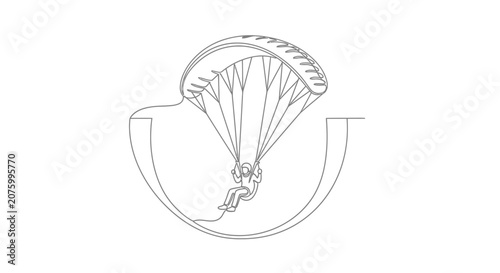 paraglider landing in cup