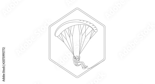 paraglider in hexagon frame