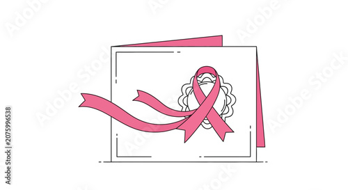 Pink Ribbon Card, Breast Cancer Awareness, Support, Hope, Charity Event