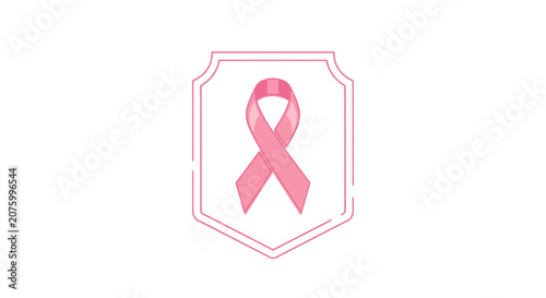 Pink Ribbon Emblem for Breast Cancer Awareness