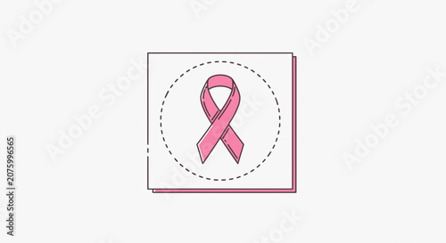 pink ribbon icon, breast cancer awareness symbol