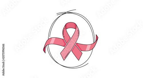 Pink Ribbon Symbol - Breast Cancer Awareness, Support, Health