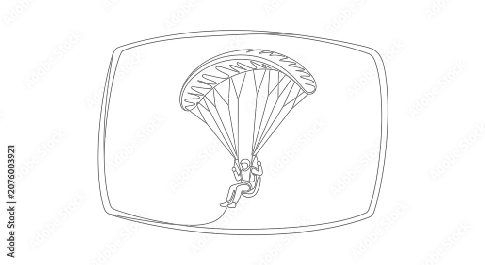 Fototapeta premium Paraglider Flying High in Sky, Extreme Sports, Adventure, Freedom Graphic