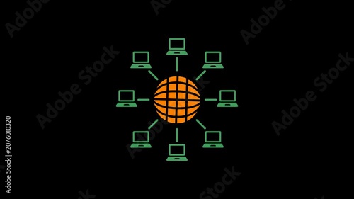 online computer global internet connection network animation HD 4K