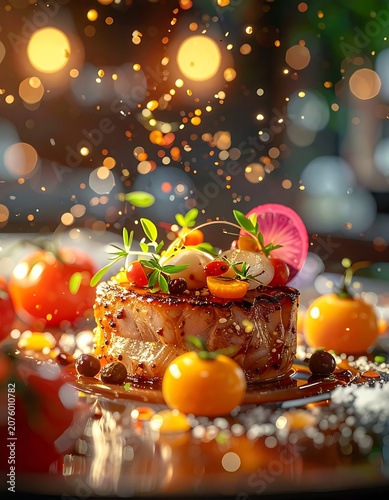 A delectable dish with garnishes