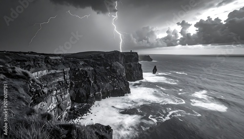 A dramatic stormy seascape with lightning (15)