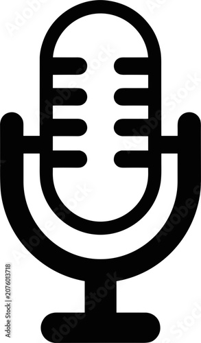 Vintage studio microphone icon for recording
