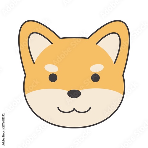 笑顔の柴犬の顔のイラスト素材