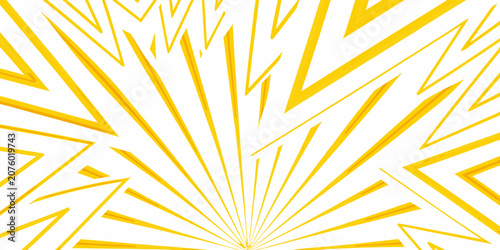 Yellow Lightning Burst Pattern On White Background