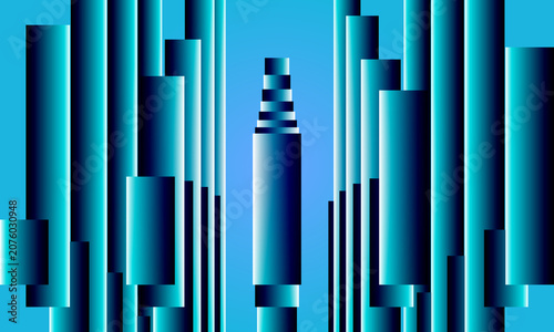 Abstract Blue Neon Vertical Light Bars Futuristic Technology Background