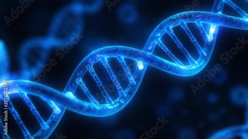 DNA Double Helix Molecular Structure Rotating. 4K Video