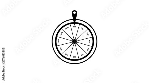 Collection of thin linear icon animations representing lottery system .