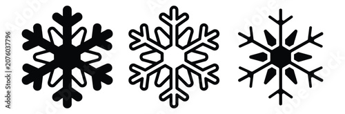 Bild auf Leinwand Snowflake vector icon set
